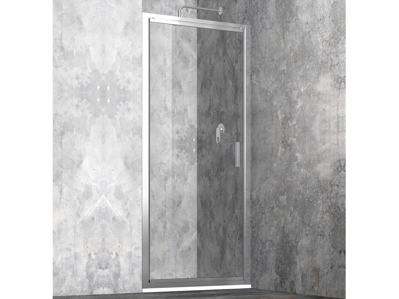 Porta Doccia a Battente Start 85xH190 Est 82/88 Cristallo 6mm Trasparente e Profilo Cromo-64978