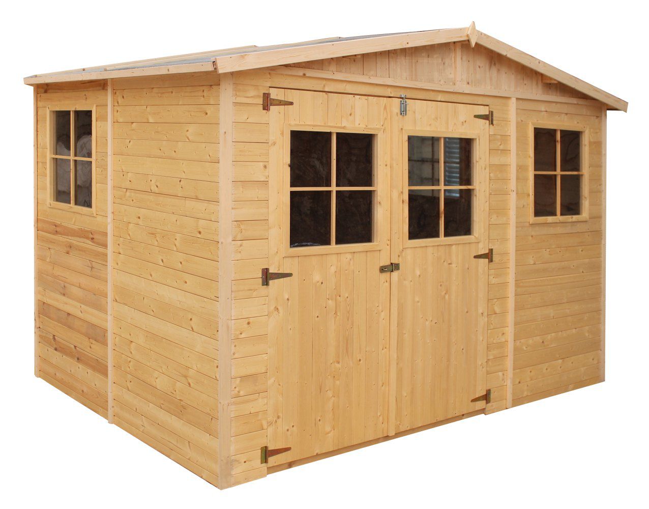 Casetta da giardino prefabbricata "Kufstein" con tetto a capanna - 300 cm x 200 cm (l x l) - incl. cartone catramato