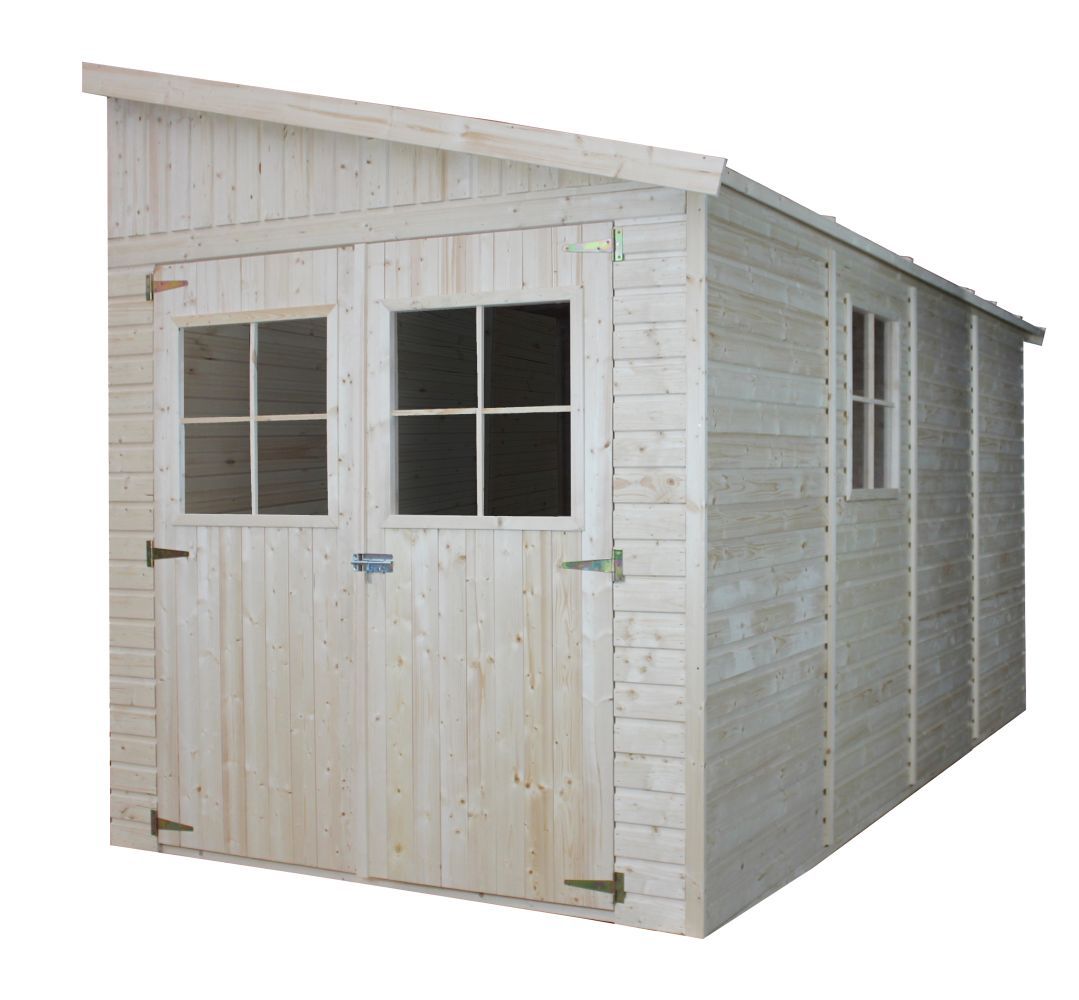 Casetta da giardino addossata - 4,16 x 2,16 m, pannello da 17 mm