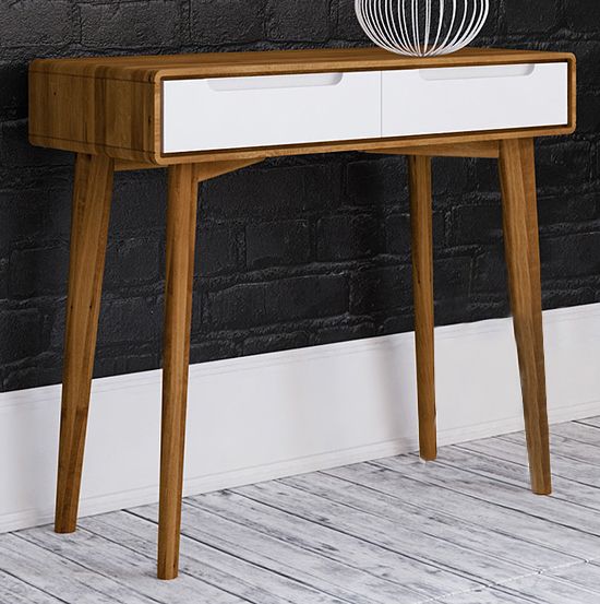 Toeletta Timaru 18 in rovere selvatico, oliato / bianco, parzialmente massello - 81 x 90 x 40 cm (h x l x p)