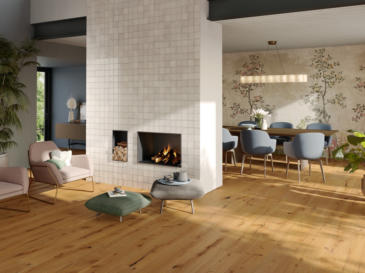 Plancia Parquet Rustico Spazzolato e Verniciato - Trail Oak-77122