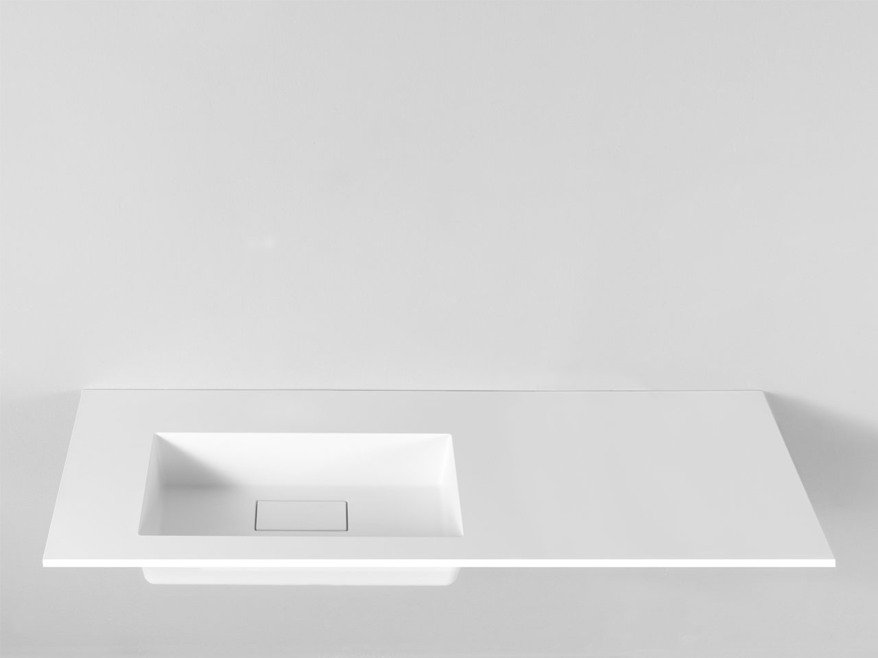 Lavabo Incasso Unitop Hide 140,5X51,5 Sinistro in Resina Opaco Bianco-17285