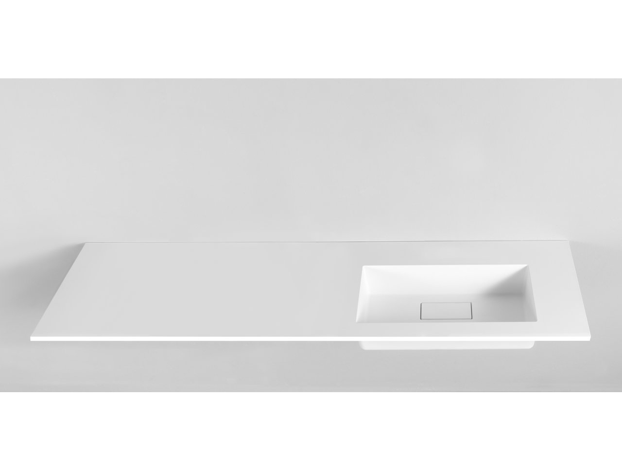 Lavabo Incasso Unitop Hide 180X51,5 Destro in Resina Lucido Bianco-17170