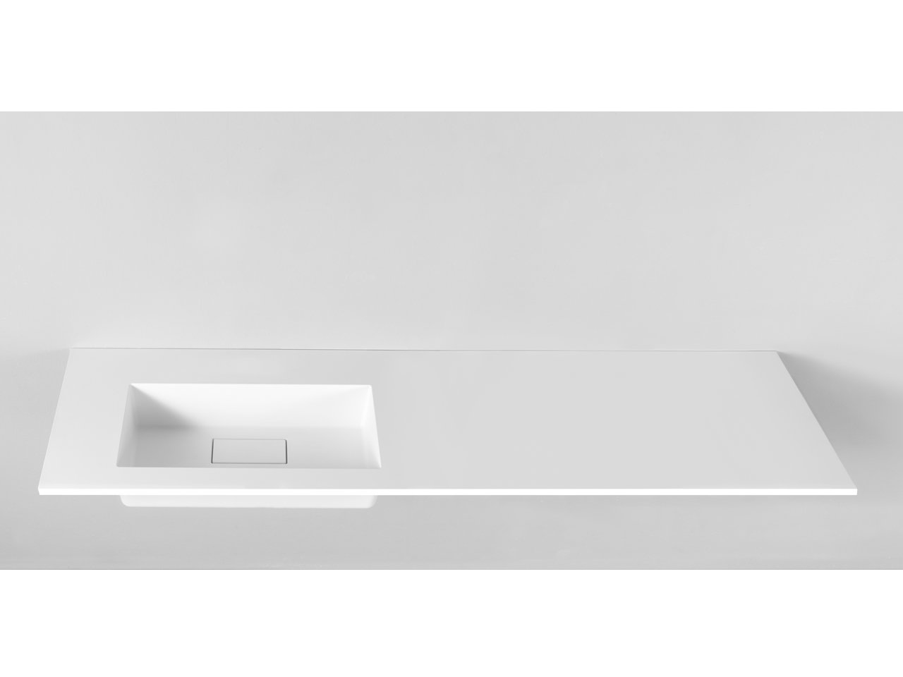 Lavabo Incasso Unitop Hide 180X51,5 Sinistro in Resina Opaco Bianco-17287