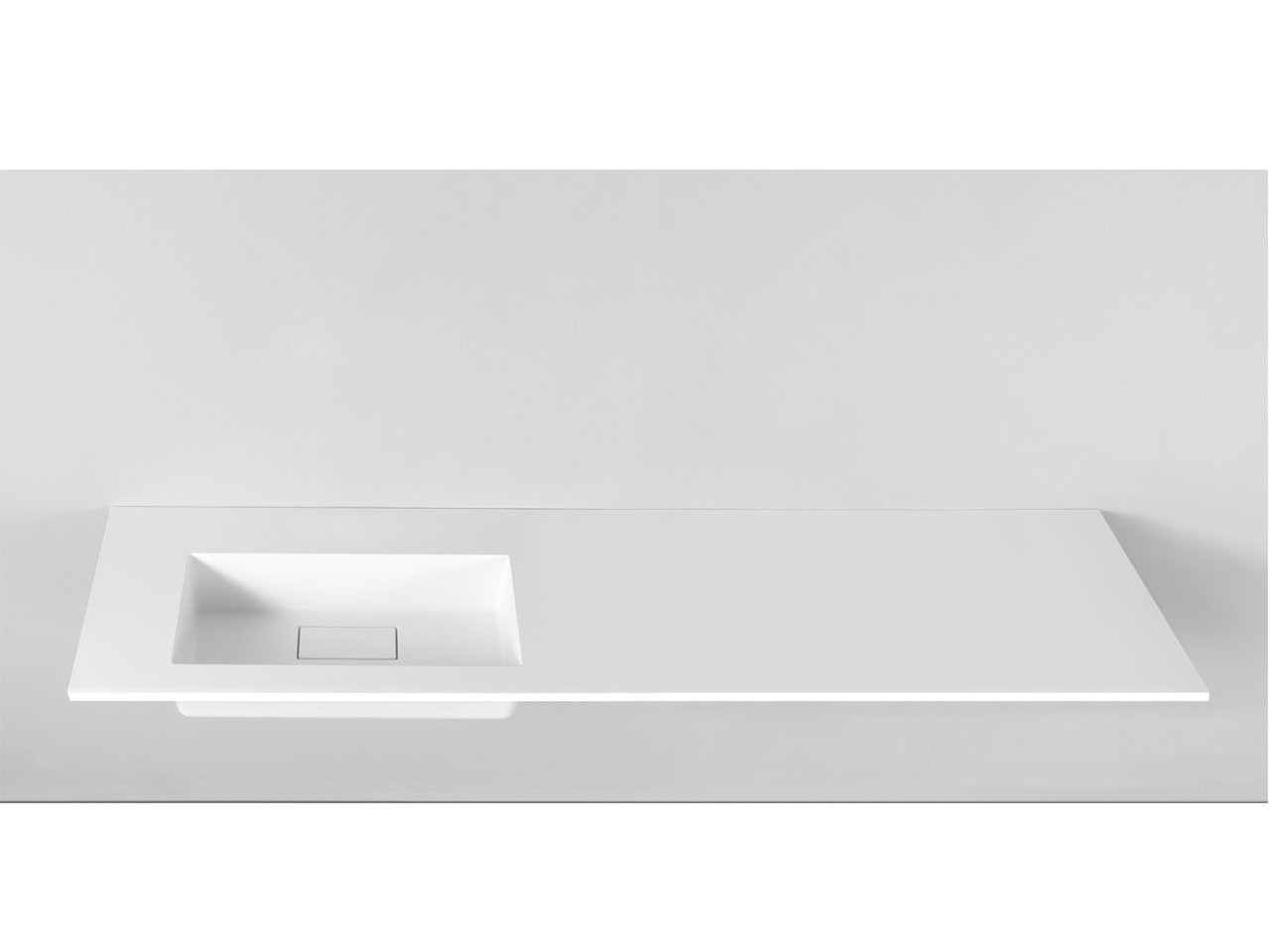 Lavabo Incasso Unitop Hide 190,5X51,5 Sinistro in Resina Lucido Bianco-17171