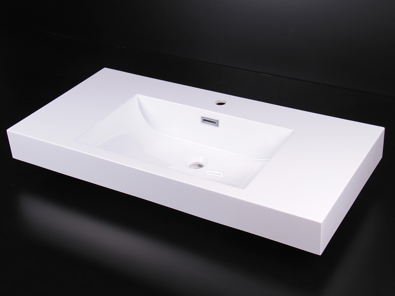 Lavabo Incasso Unitop Natura 100X48 in Resina Lucido Bianco-9028
