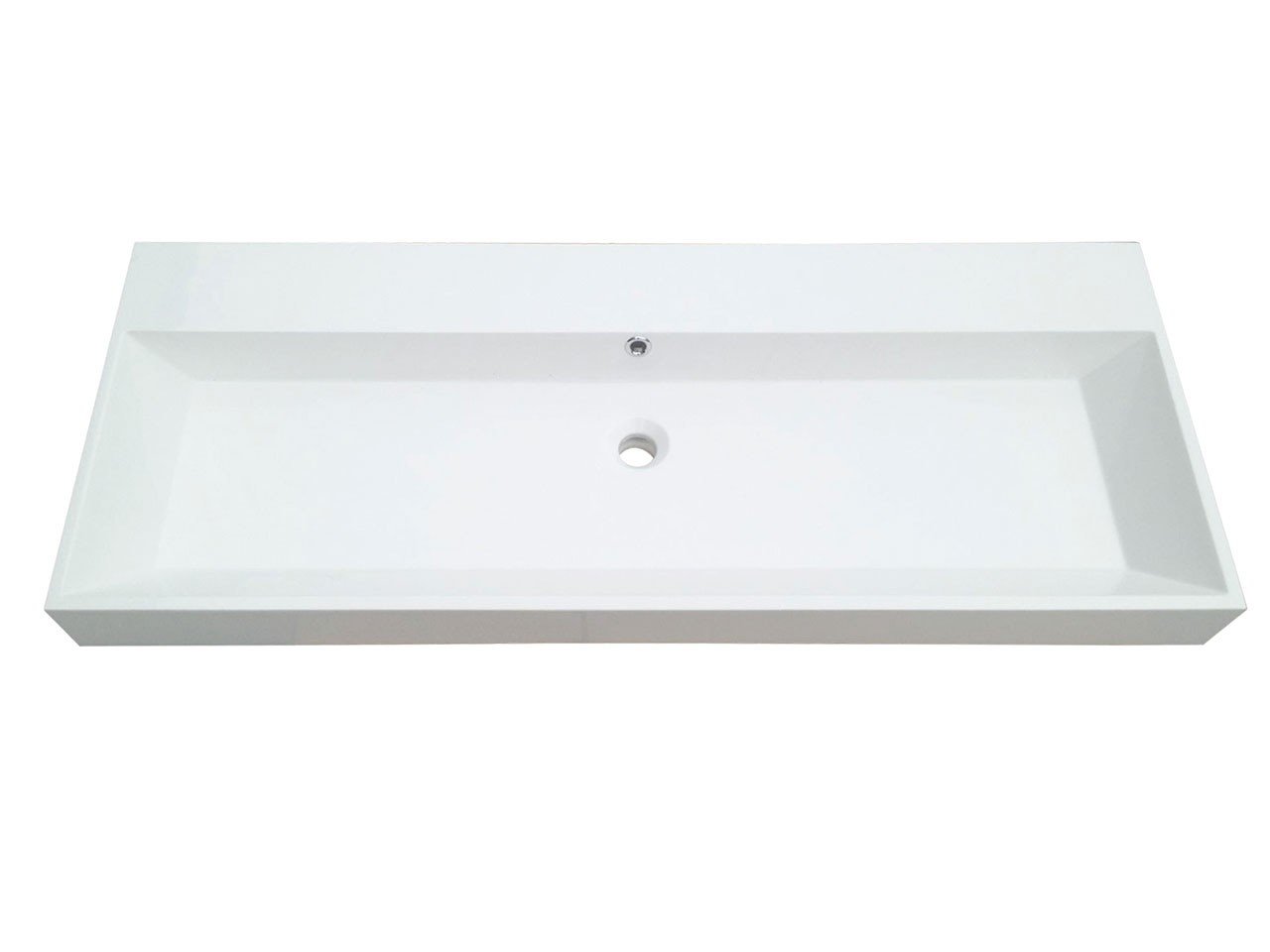 Lavabo Appoggio/Incasso Unitop Qubo 120X48 in Resina Lucido Bianco-12850
