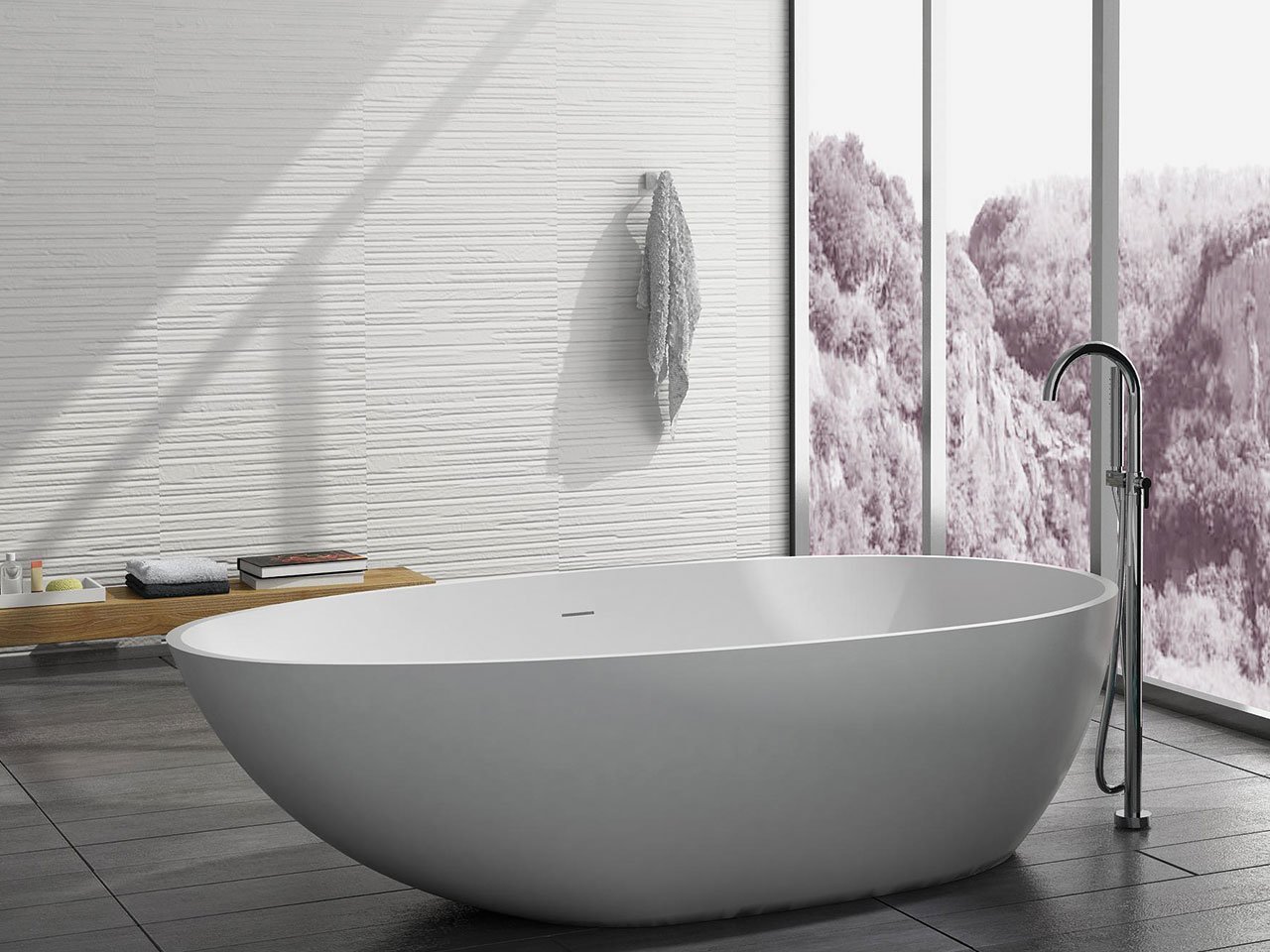 Vasca Freestanding Oval Solid Surface 178X98-8496