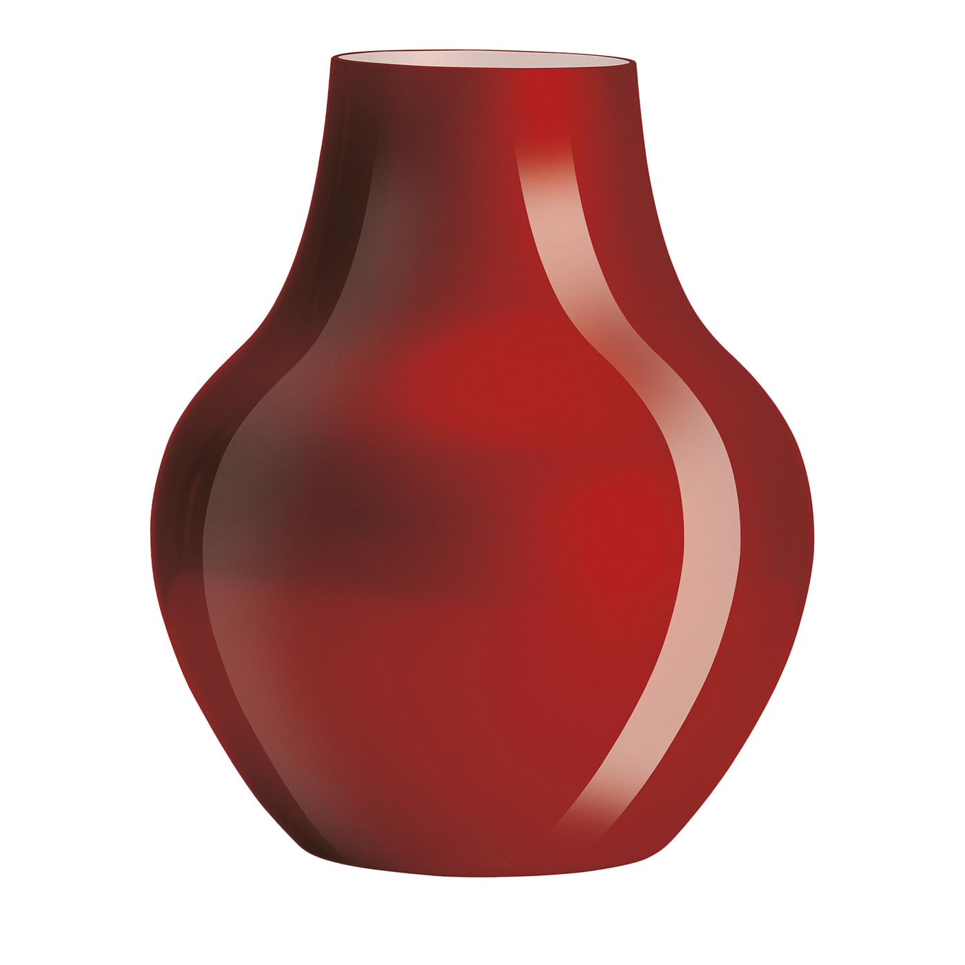 Vaso in Vetro Rosso e Milkwhite Soho