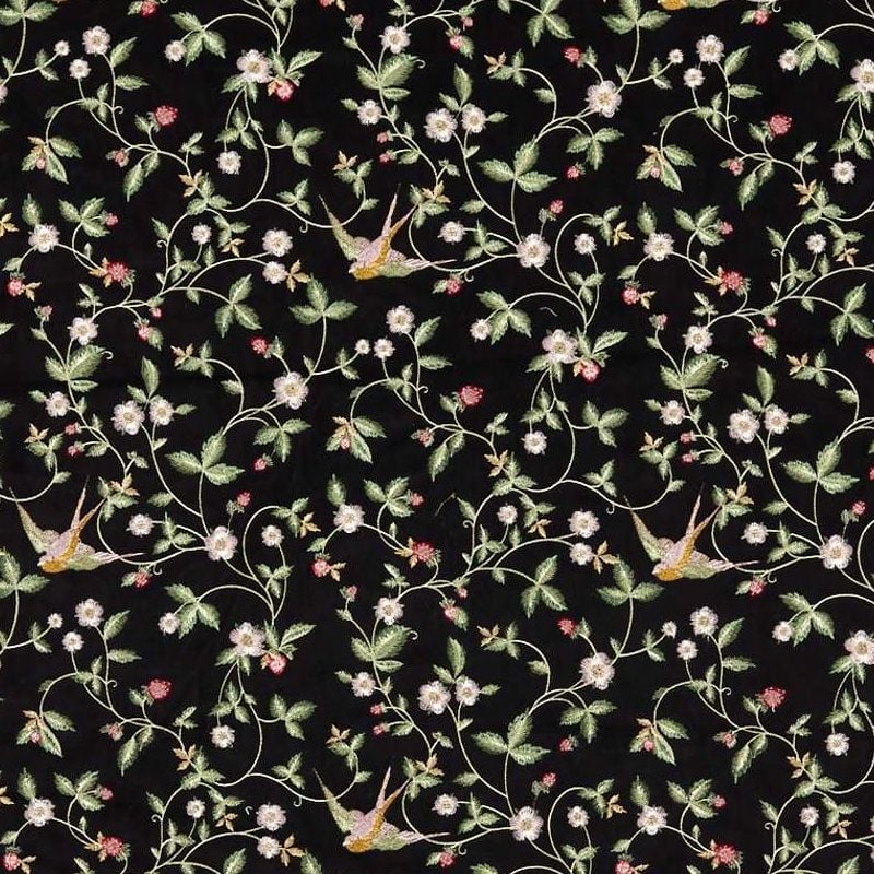 Velluto Wild Strawberry Embroidery  Clarke and Clarke