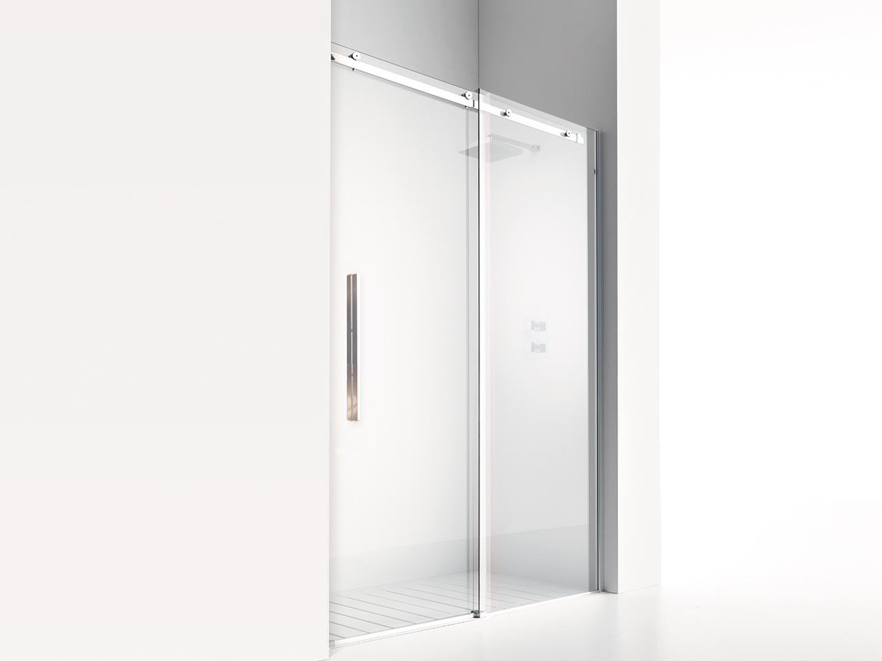 Porta Doccia Scorrevole Velo cm 120xH200 Est 118/120 Cristallo 8mm Trasparente Cromo-9008362