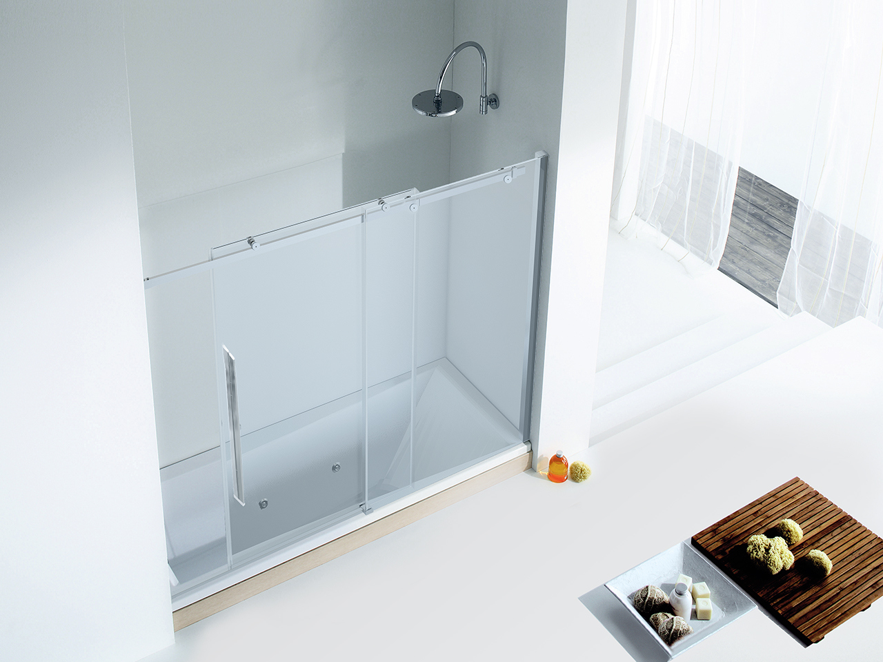 Parete Vasca Velo 170Xh150 1 Anta Scorrevole Cristallo Trasparente 8 Mm Profilo Cromo-9008367