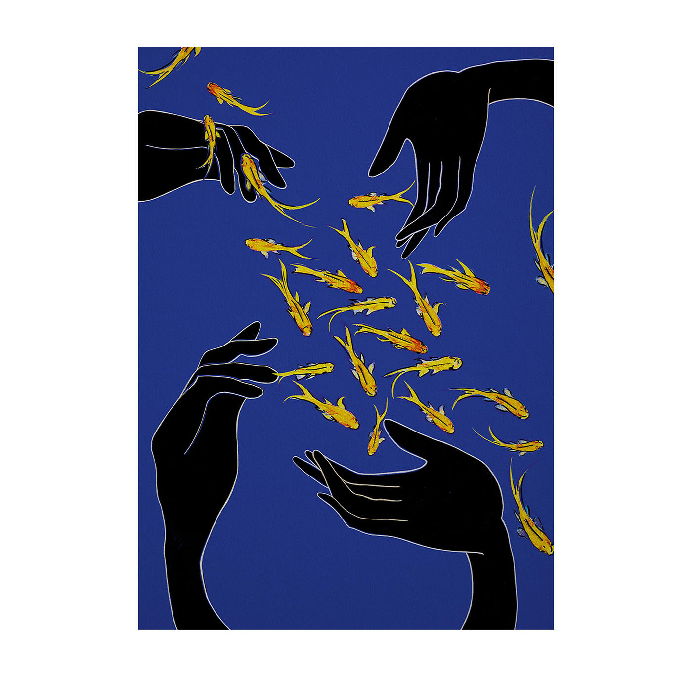 Mani e Pesci Stampa su Viscosa - Edizione limitata di 15 pezzi