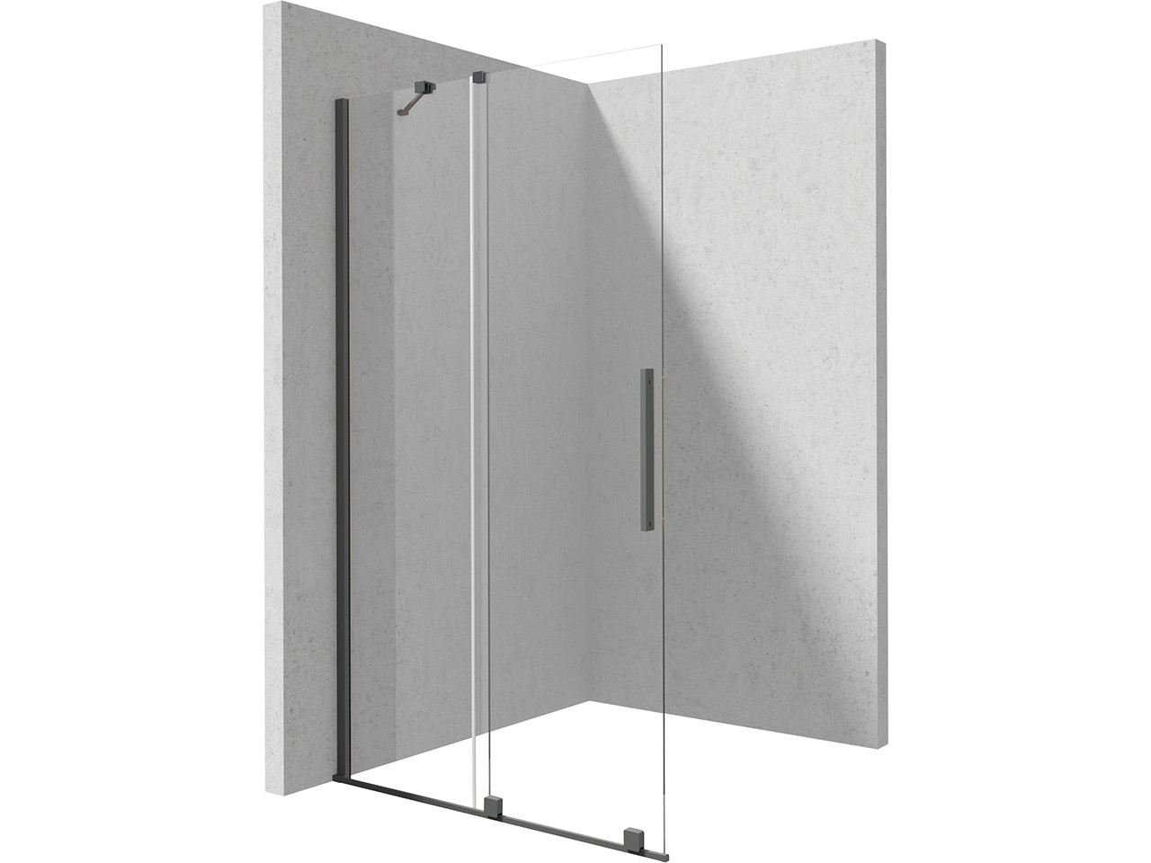 Walk-In Prizma Anta Scorrevole cm 100 H195 Est 98-100 Cristallo 6 mm Trasparente Profili Titanio-79023