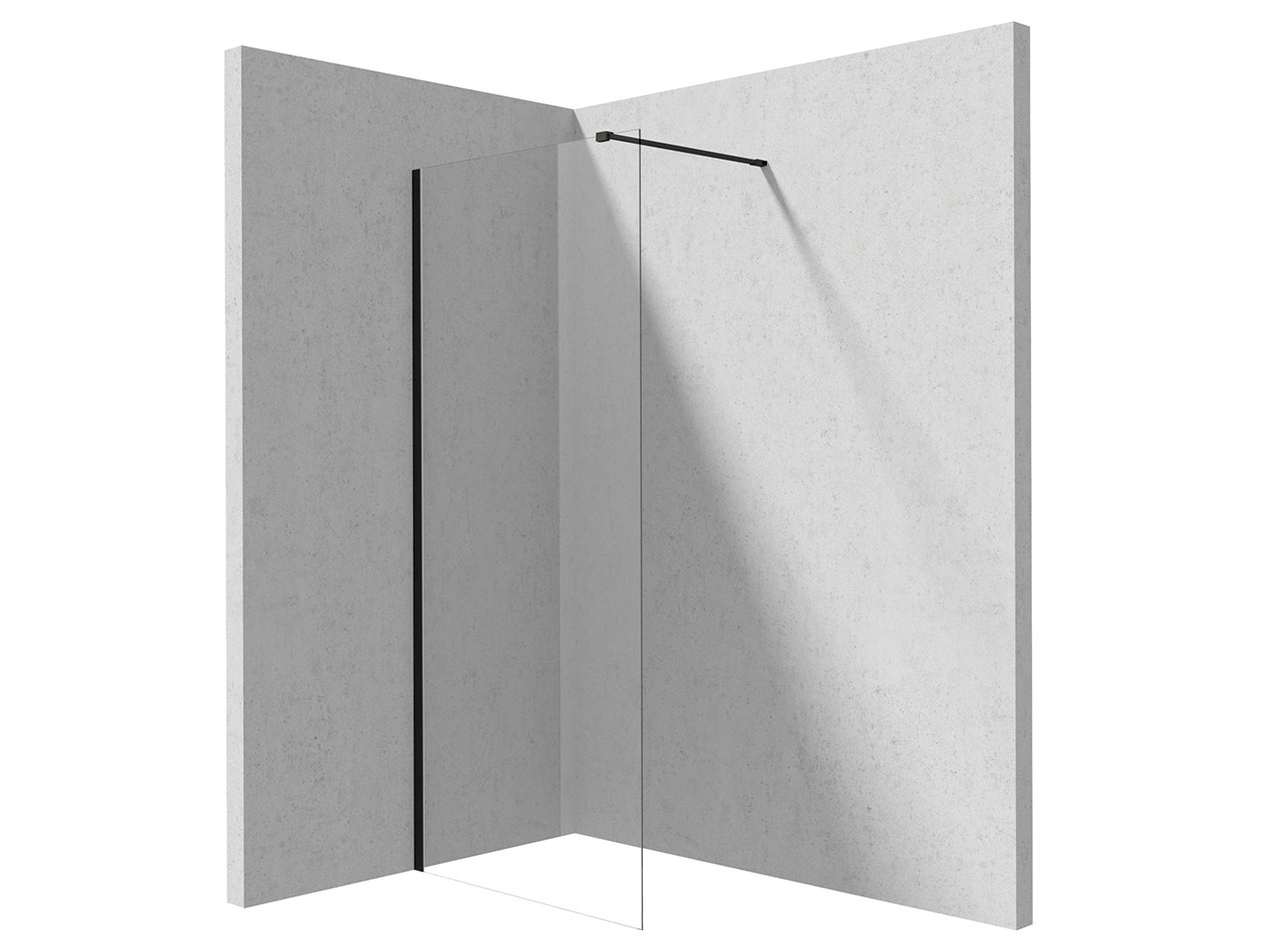 Walk-In Prizma cm 100 H195 Est 96-98 Cristallo 6 mm Trasparente Profili Nero Opaco-79044