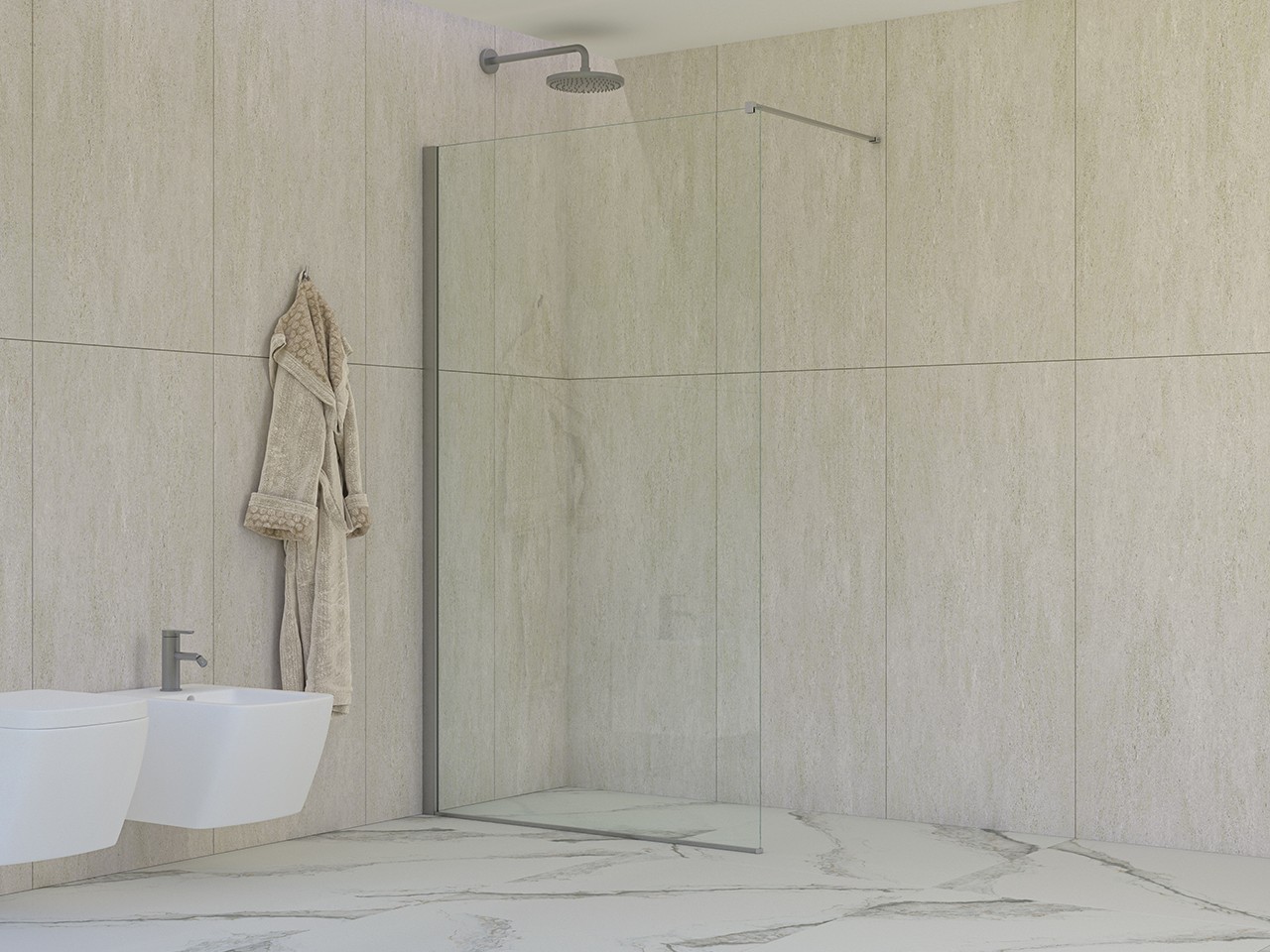 Walk-In Miro' 100 cm H200 Est 98,5/100 Cristalli 6 mm Trasparenti e Profili Cromo-74006