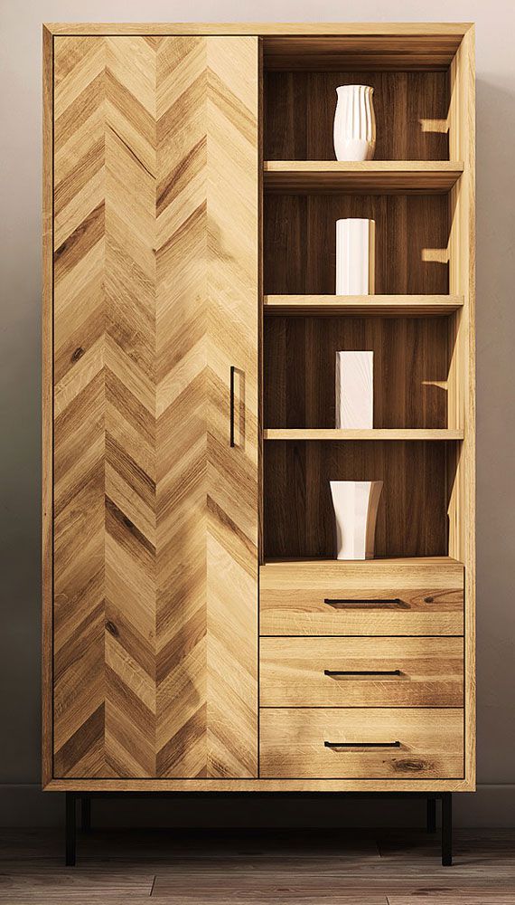 Armadio "Kumeu" 62, rovere massello selvatico, oliato - 176 x 97 x 45 cm (h x l x p)