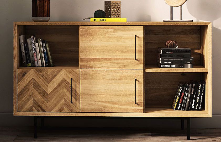 Cassettiera "Kumeu" 40, rovere massello selvatico, oliato - 80 x 144 x 45 cm (h x l x p)