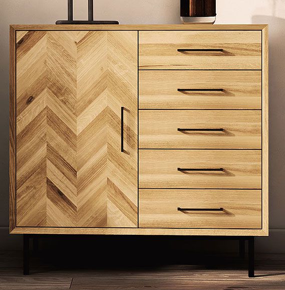 Cassettiera "Kumeu" 42, rovere selvatico, oliato - 95 x 97 x 45 cm (h x l x p)