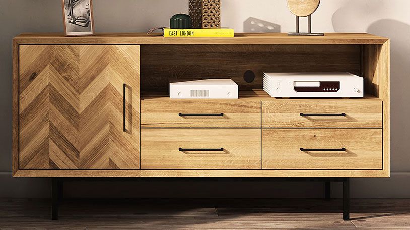 Cassettiera "Kumeu" 26, rovere selvatico, oliato - 65 x 144 x 45 cm (h x l x p)