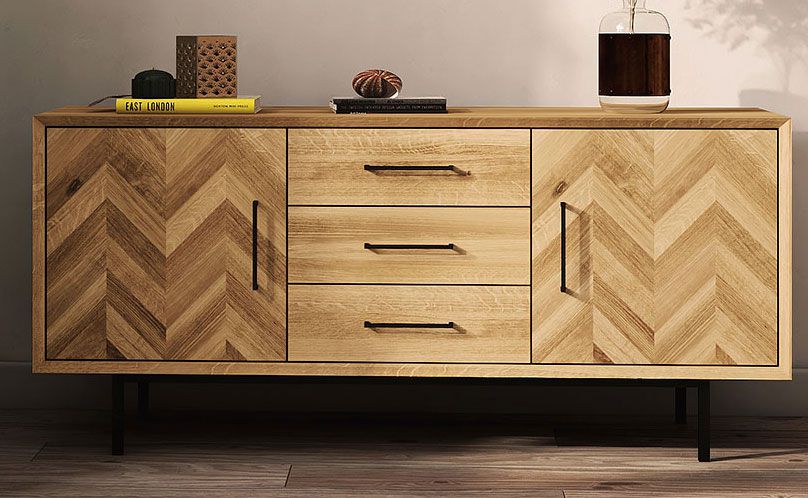 Cassettiera "Kumeu" 28, rovere selvatico, oliato - 65 x 144 x 45 cm (h x l x p)