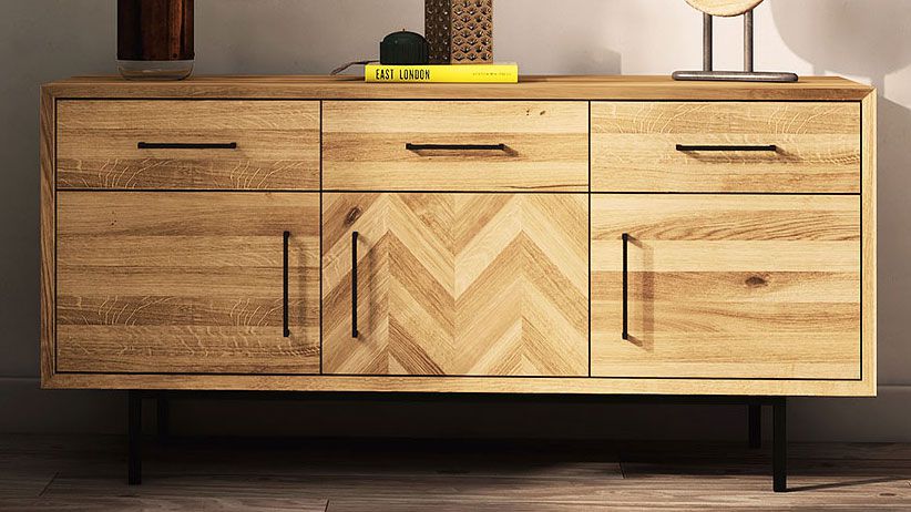 Cassettiera "Kumeu" 29, rovere selvatico, oliato - 65 x 144 x 45 cm (h x l x p)