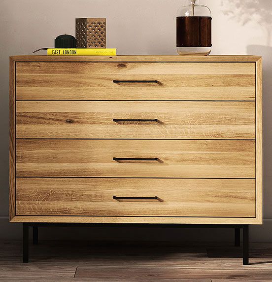 Cassettiera "Kumeu" 30, rovere massello selvatico, oliato - 80 x 97 x 45 cm (h x l x p)