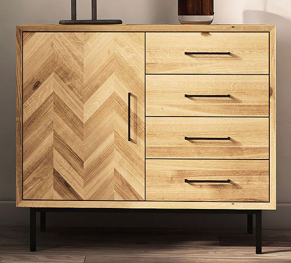 Cassettiera "Kumeu" 31, rovere massello selvatico, oliato - 80 x 97 x 45 cm (h x l x p)