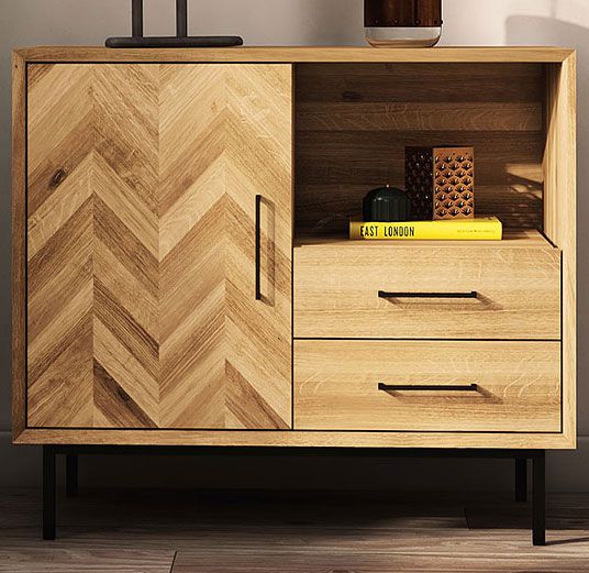 Cassettiera "Kumeu" 33, rovere massello selvatico, oliato - 80 x 97 x 45 cm (h x l x p)