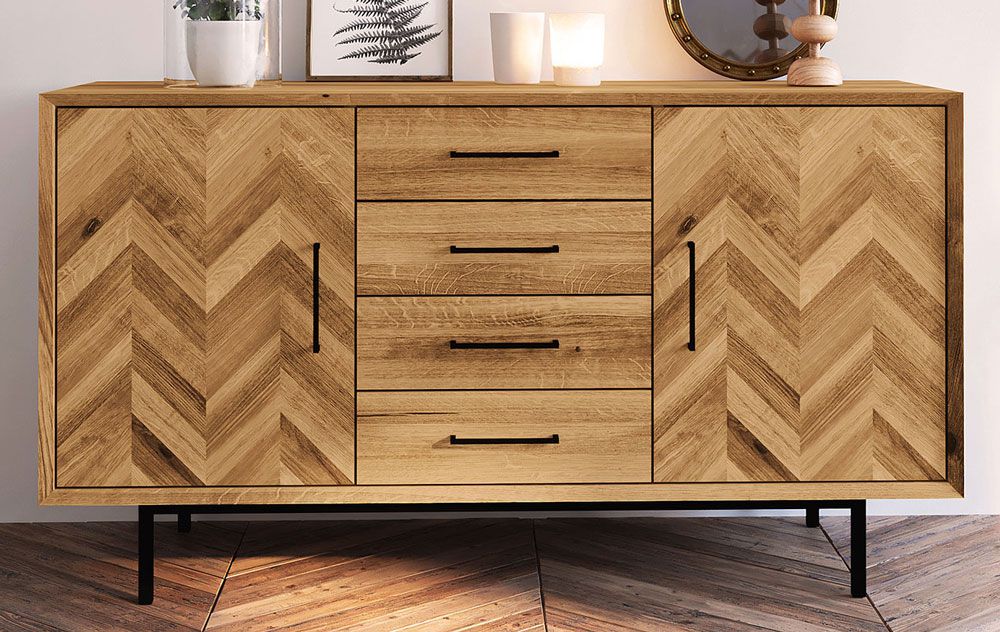 Cassettiera "Kumeu" 36, rovere selvatico, oliato - 80 x 144 x 45 cm (h x l x p)