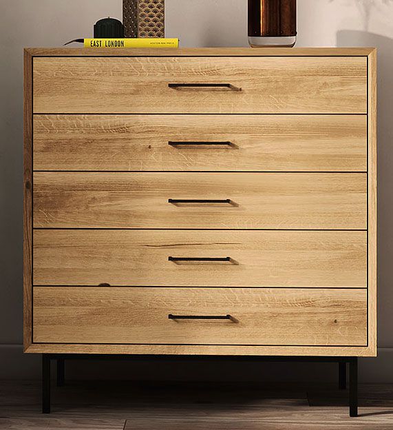 Cassettiera "Kumeu" 44, rovere massello selvatico, oliato - 95 x 97 x 45 cm (h x l x p)