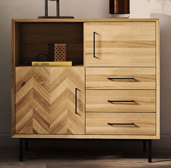 Cassettiera "Kumeu" 45, rovere massello selvatico, oliato - 95 x 97 x 45 cm (h x l x p)