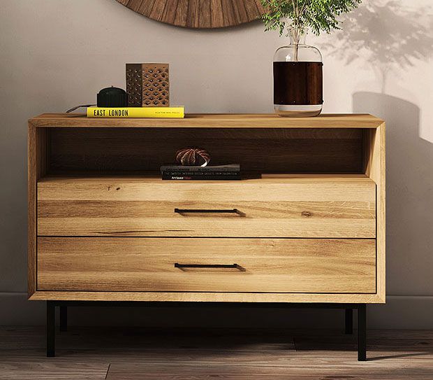 Cassettiera "Kumeu" 17, rovere massello selvatico, oliato - 65 x 97 x 45 cm (h x l x p)