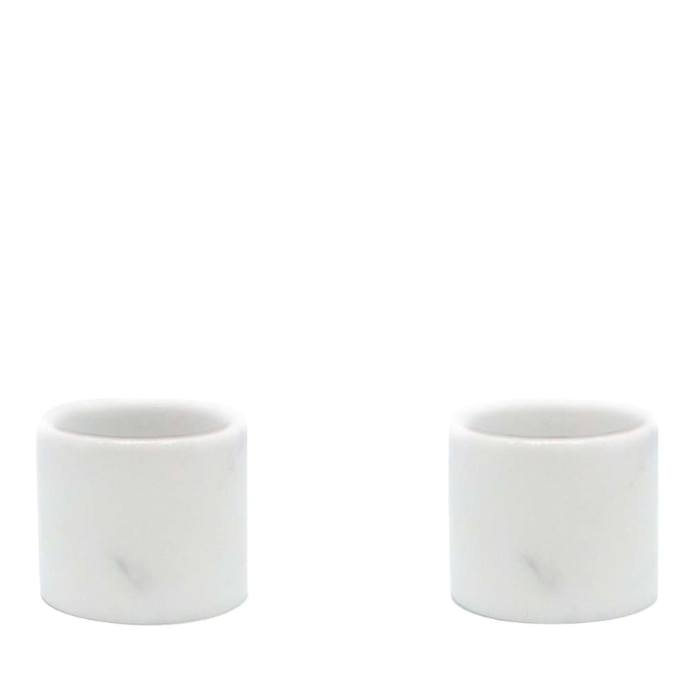 Set di 2 portauovo in marmo bianco
