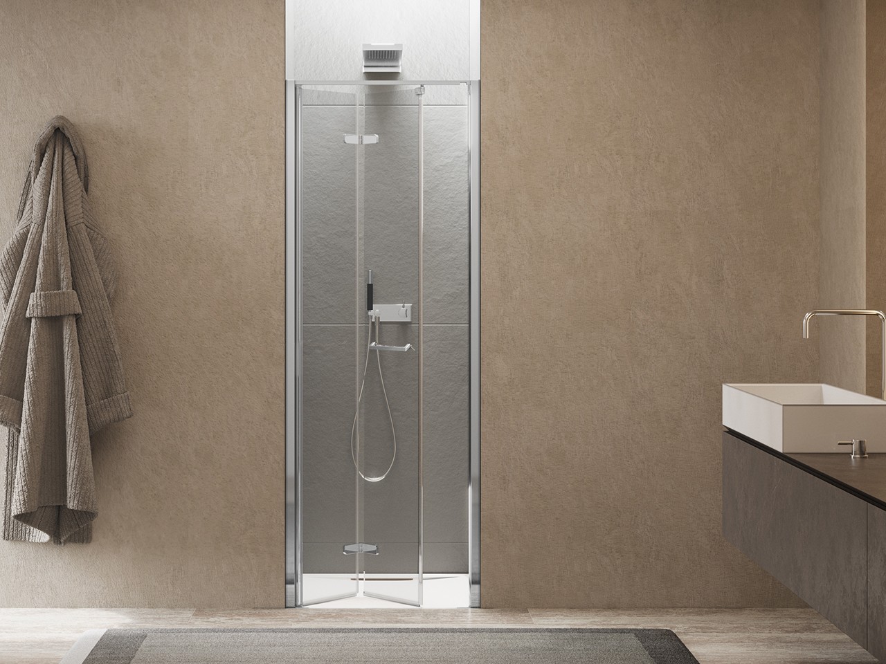 Porta Doccia a Soffietto Xeno 70xH200 Est 65/69 cm Apertura a Sinistra Cristallo Trasparente Profili Cromo-68579