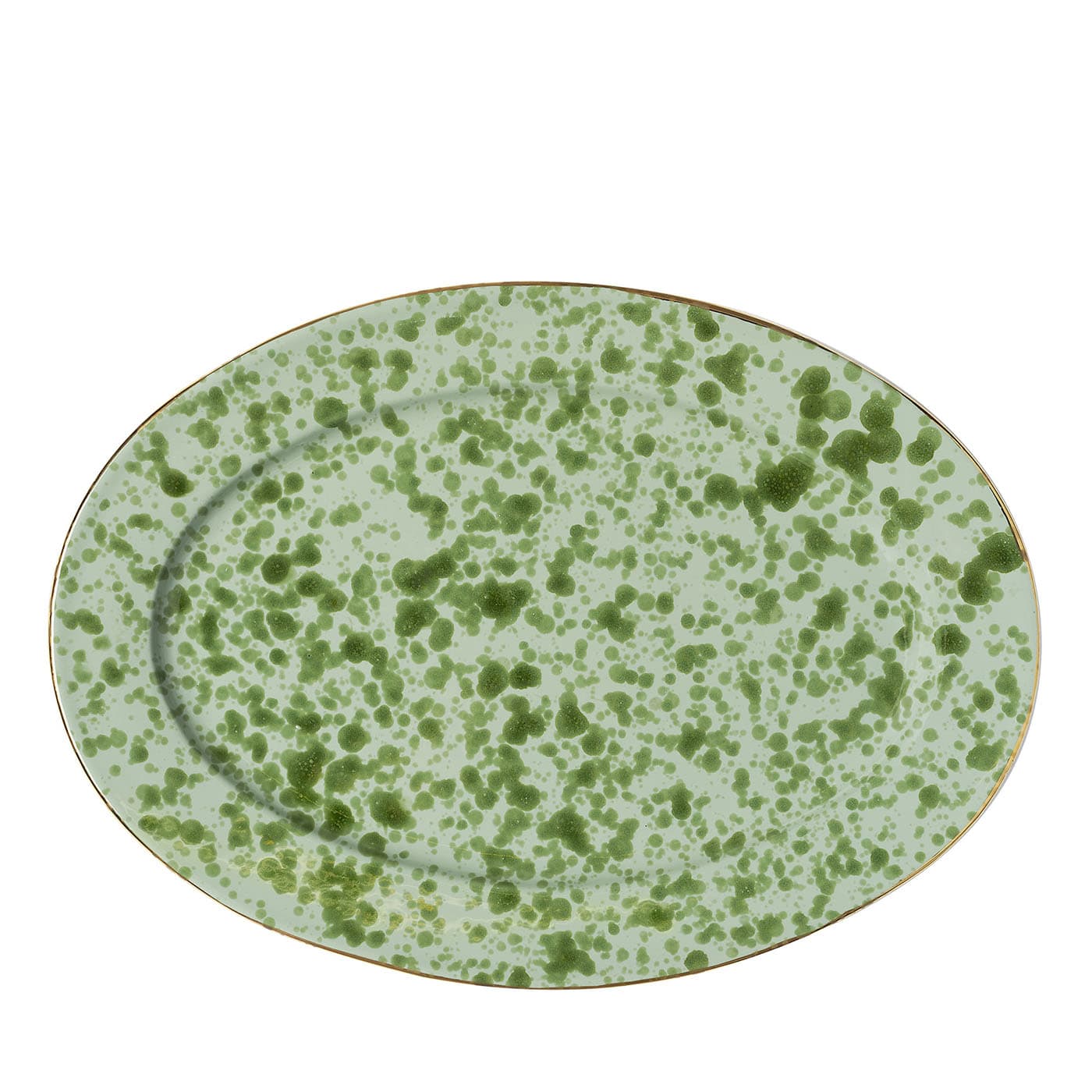Piatto da portata in ceramica verde Pois