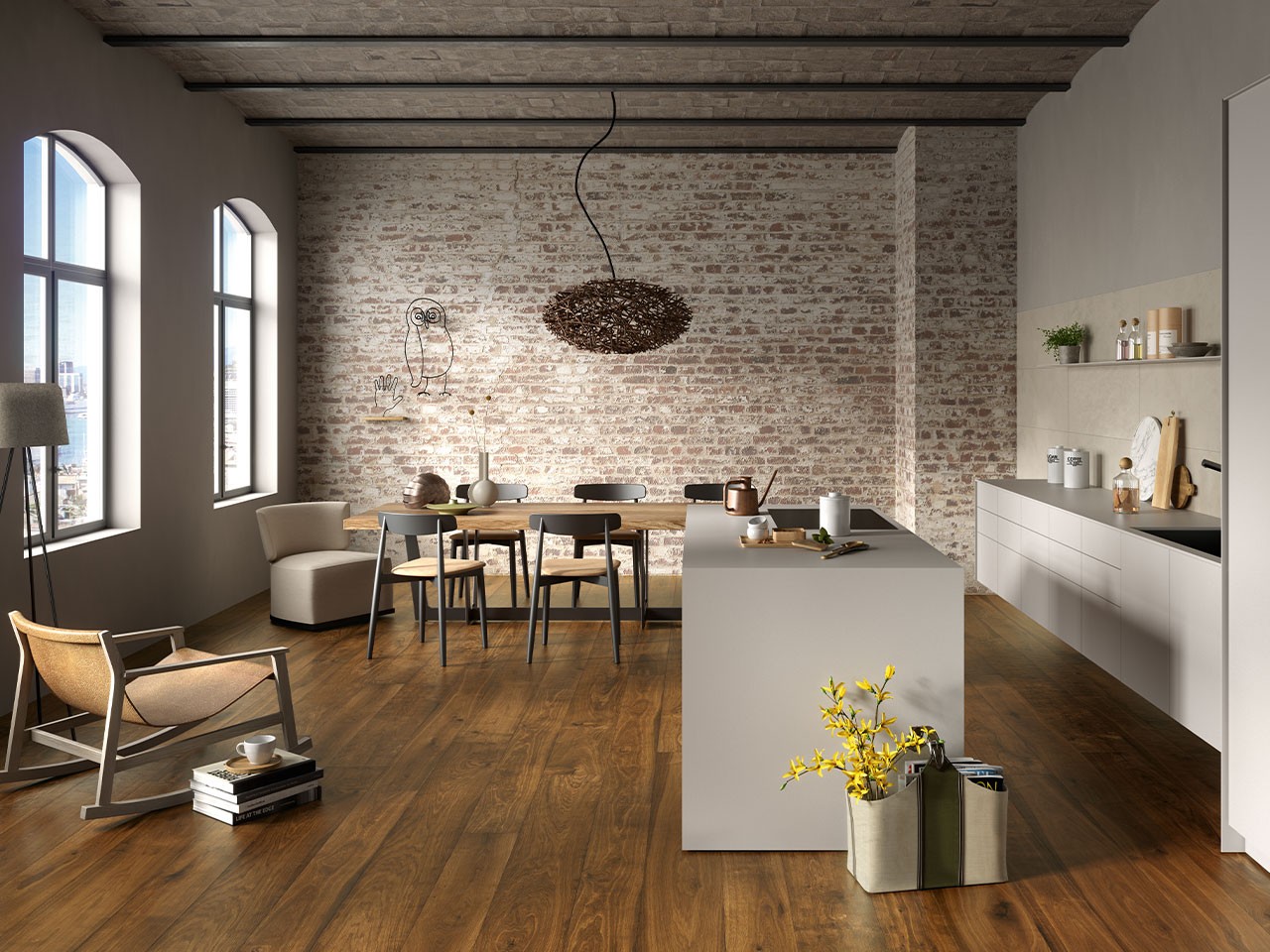 Plancia Parquet Rovere Naturale Anticato Piallato Levigato - Yacht Brown-22104