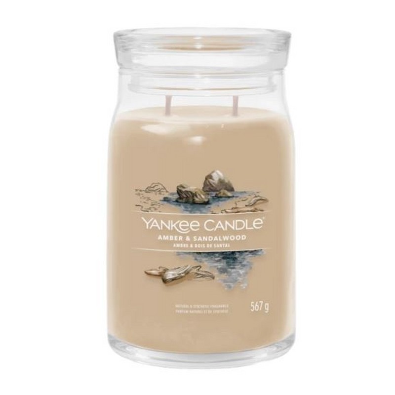 YANKEE CANDLE CANDELA IN GIARA GRANDE SIGNATURE AMBER & SANDALWOOD