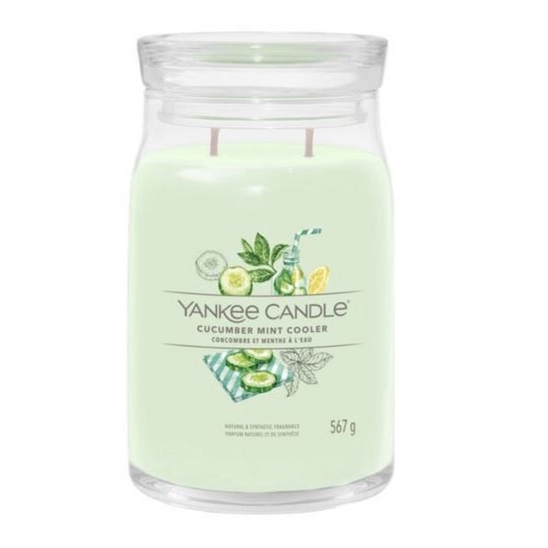 YANKEE CANDLE CANDELA IN GIARA GRANDE SIGNATURE CUCUMBER MINT COOLER