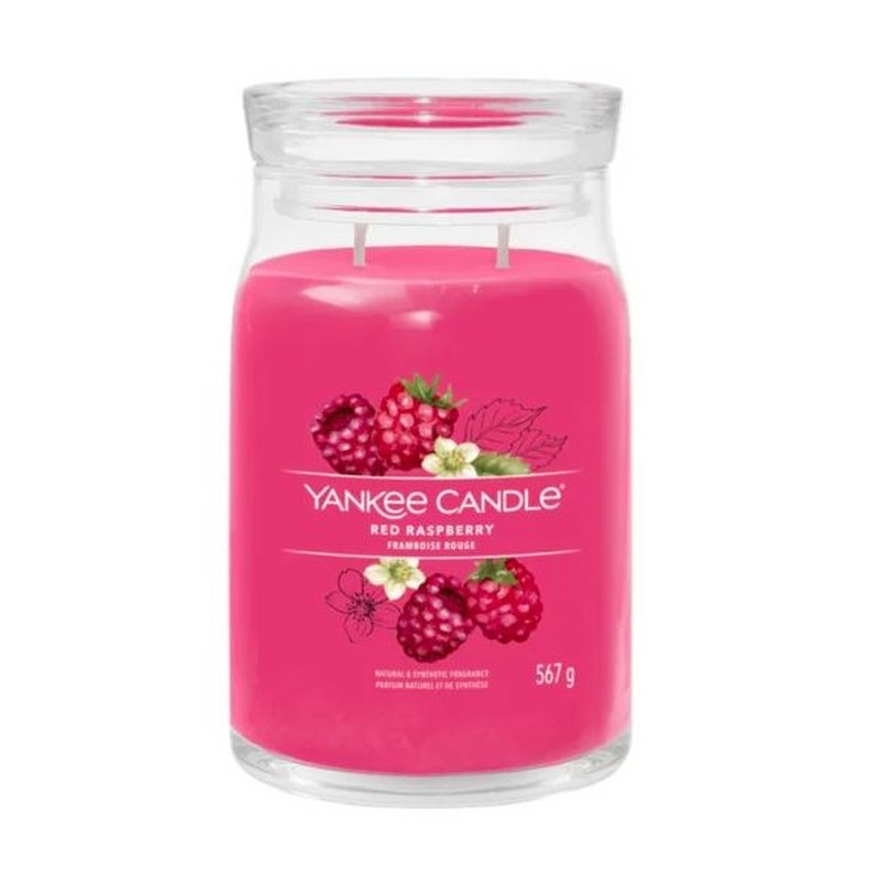 YANKEE CANDLE CANDELA IN GIARA GRANDE SIGNATURE RED RASPBERRY
