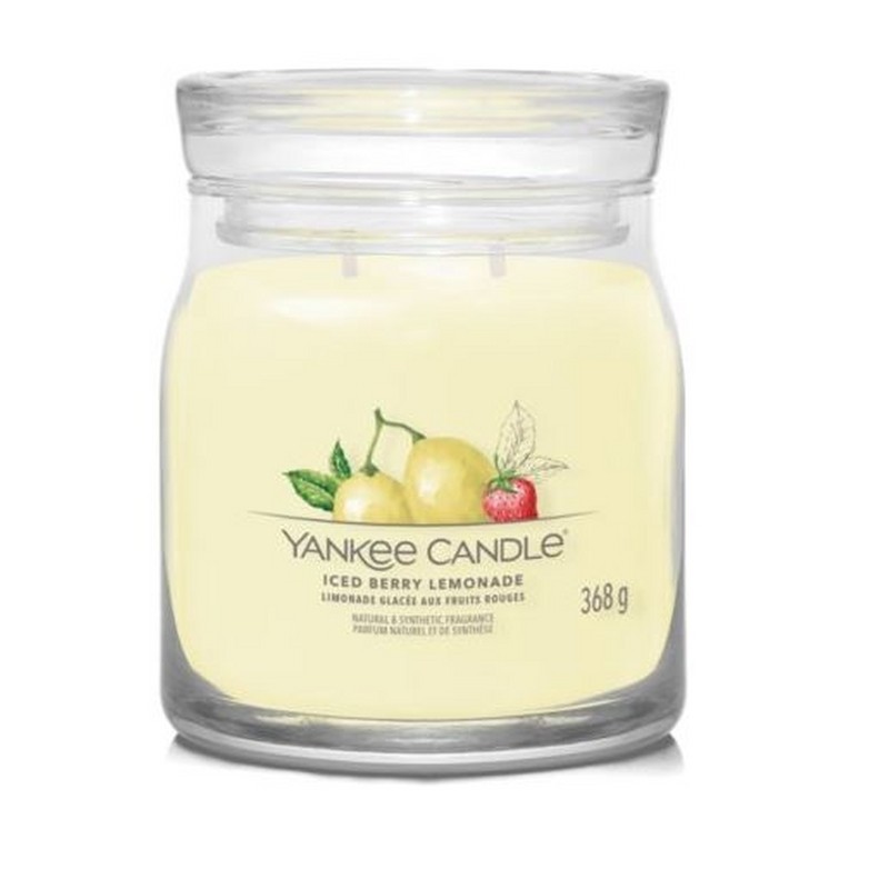 YANKEE CANDLE CANDELA IN GIARA MEDIA SIGNATURE ICED BERRY LEMONADE