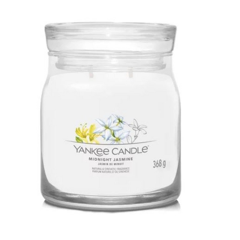 YANKEE CANDLE CANDELA IN GIARA MEDIA SIGNATURE MIDNIGHT JASMINE