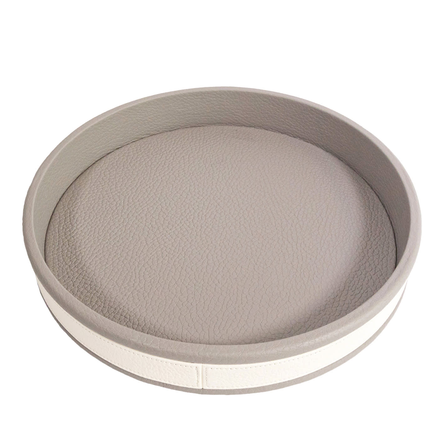 Vassoio rotondo grigio a strisce