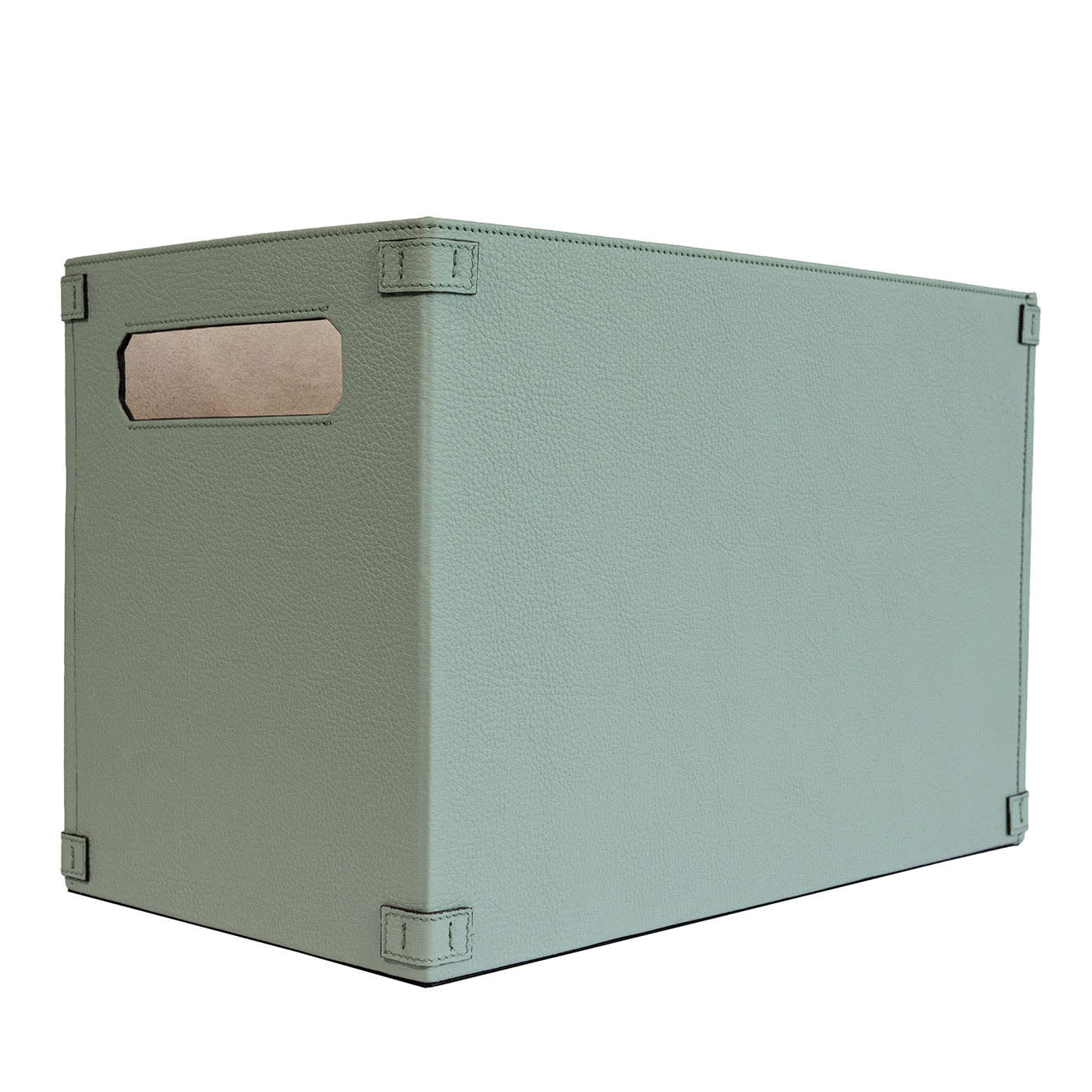 Cestino da Guardaroba in pelle Verde Smeralda